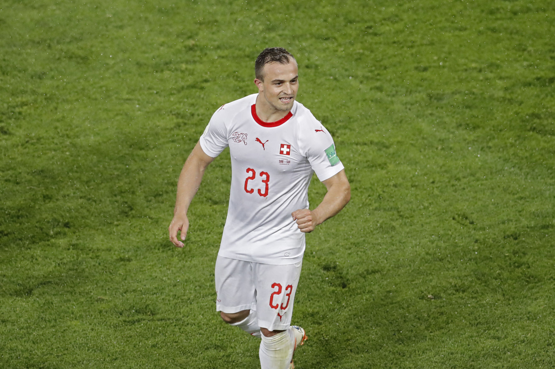 Switzerland's Xherdan Shaqiri celebrates